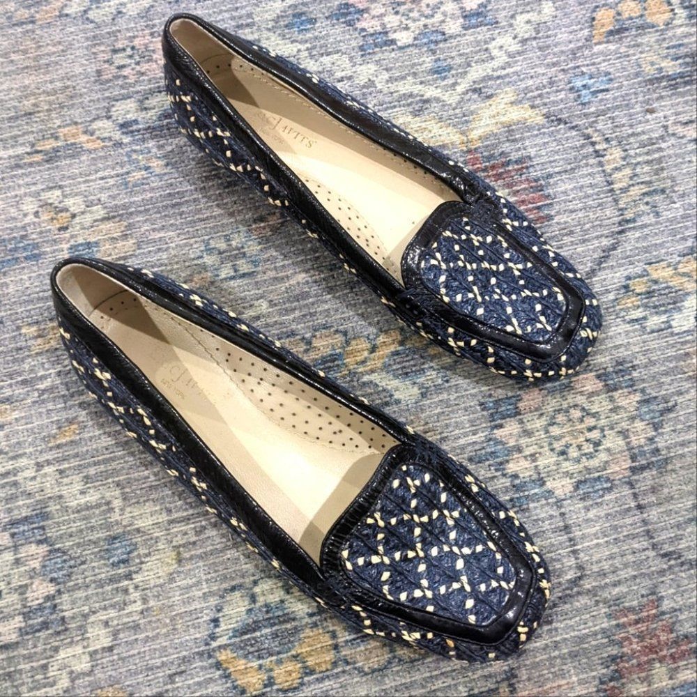 Eric Javits | Raffia and leather woven loafers